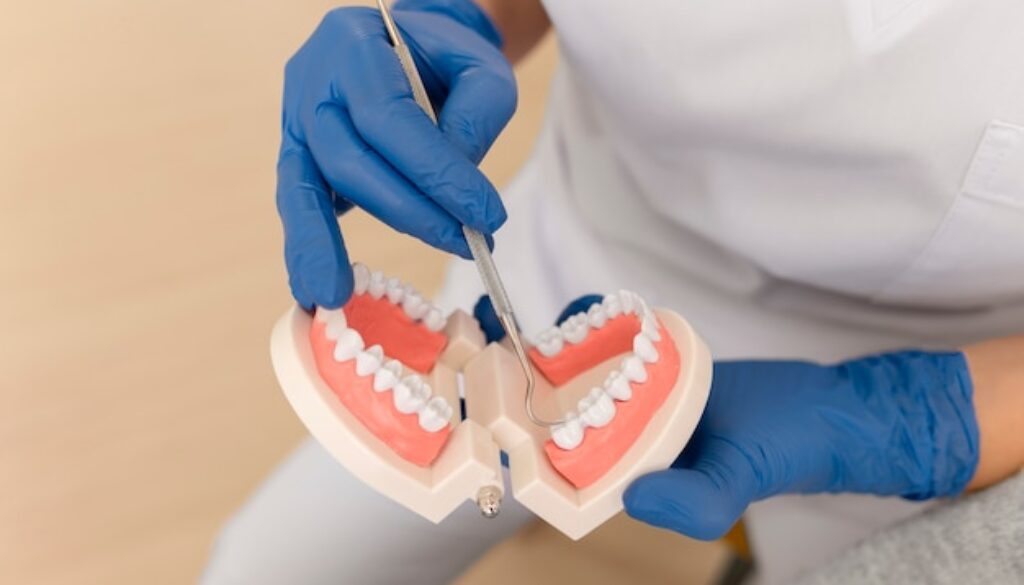 dentist-showing-something-teeth-model_23-2149195934